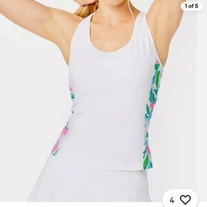 Lilly Pulitzer Meryl UPF50+ Luxletic Asana Bra Tank Holding Court medium EUC